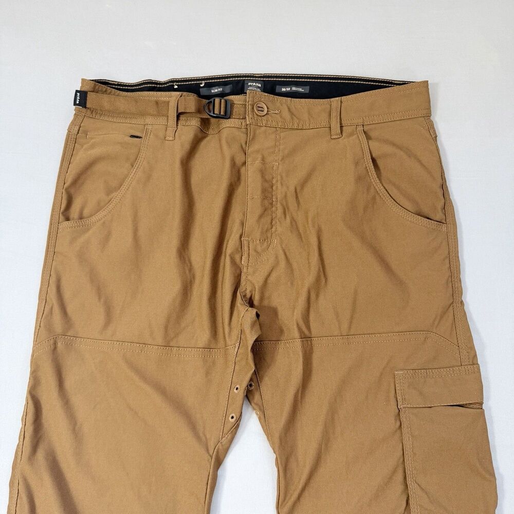 Prana Stretch Zion Cargo Pant 36 X 32 Slim Fit Brown Outdoor Vented Gorpcore - Picture 3 of 12